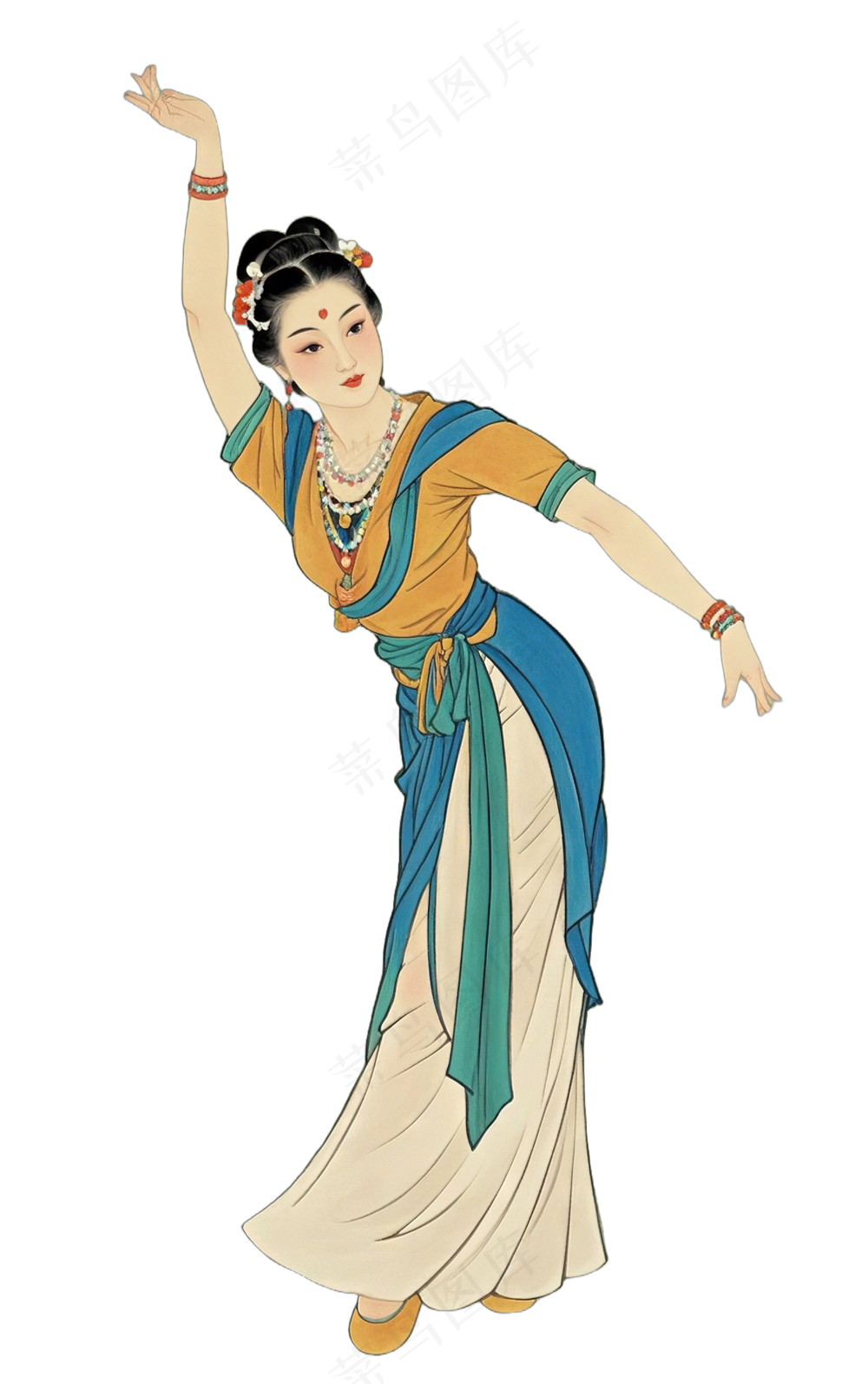免抠国风工笔画舞蹈仕女人物