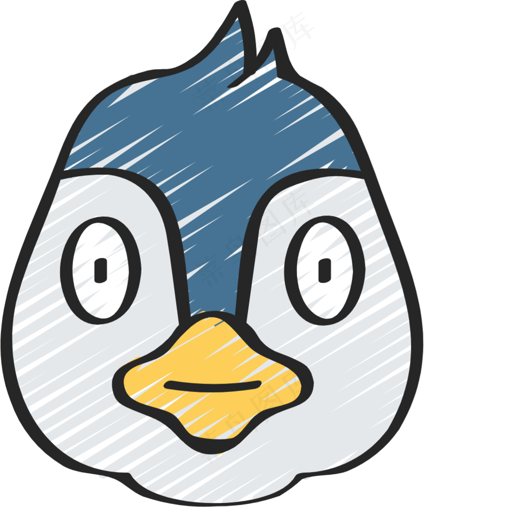 企鹅头像 铅笔手绘图标icon