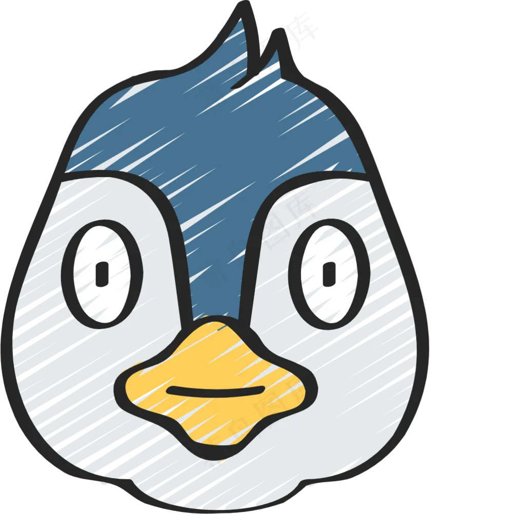 企鹅头像 铅笔手绘图标icon