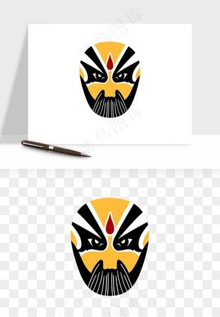 手绘戏剧脸谱卡通面具png免抠
