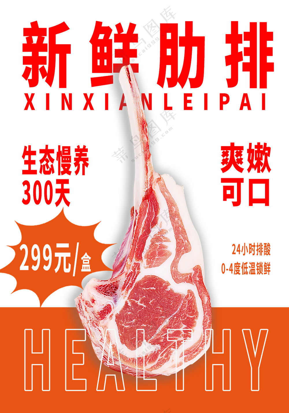 新鲜肋排海报