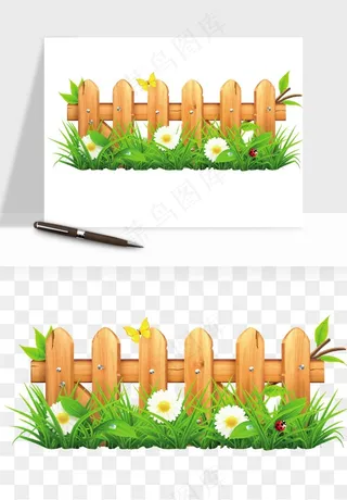 手绘围栏护栏栅栏png免抠