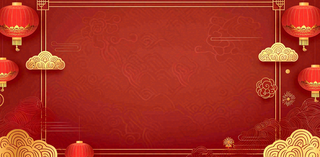 红色喜庆新年红灯笼庆祝节日元旦插画背景