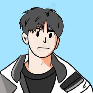 插画头像男