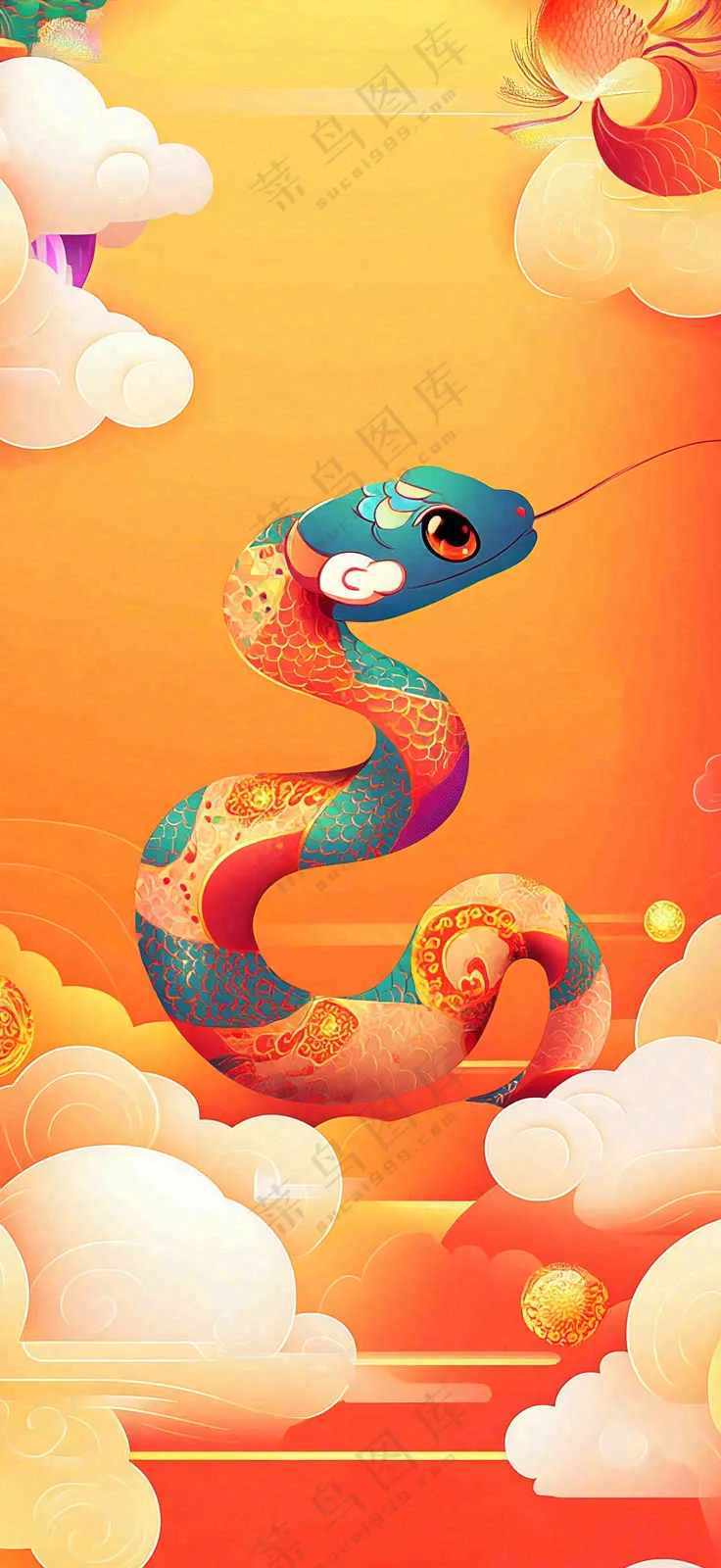 蛇年春节新年背景