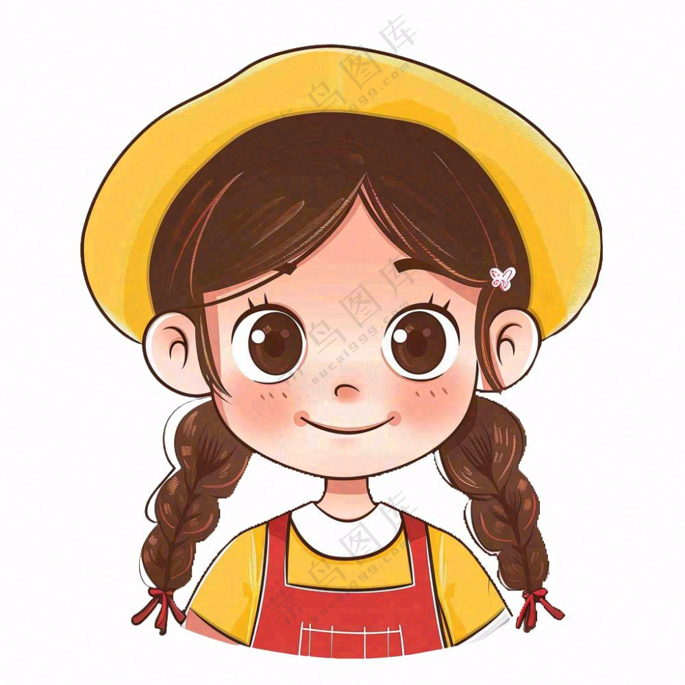女孩学生人物卡通插画免抠