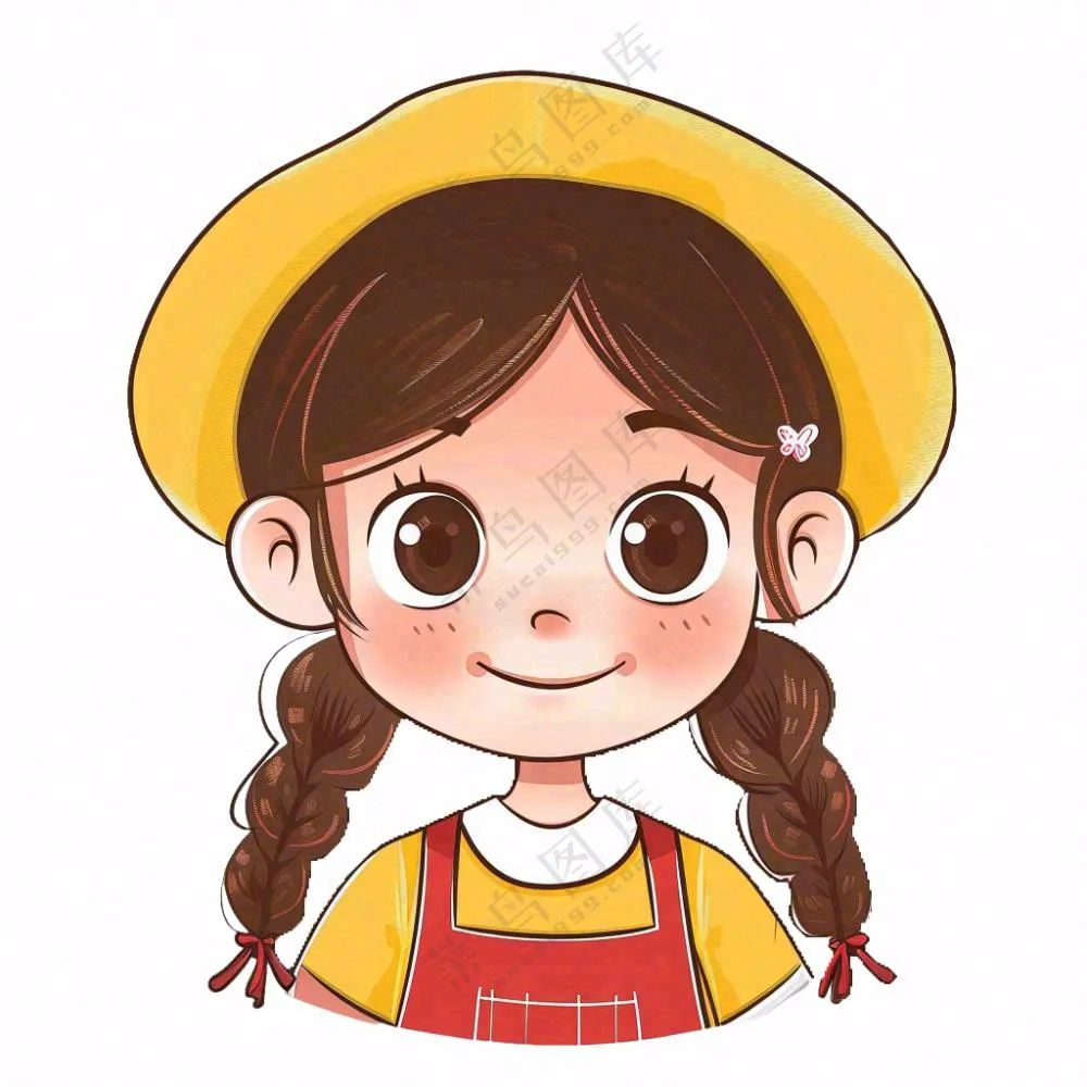 女孩学生人物卡通插画免抠
