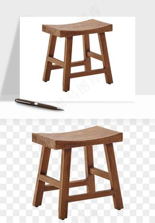老式木桌木椅木凳png免抠