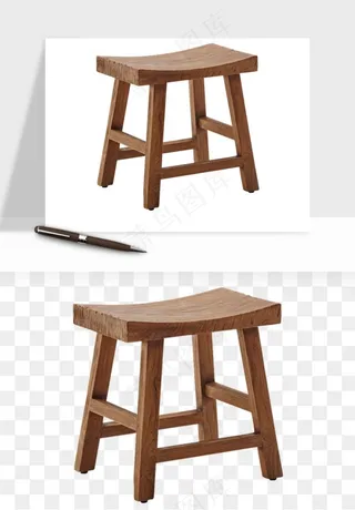 老式木桌木椅木凳png免抠