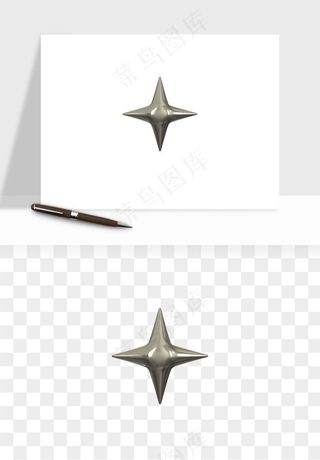 立体潮流金属质感小装饰png免抠