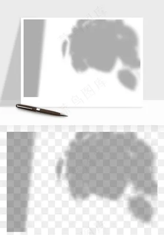 阴影植物窗户投影免抠元素