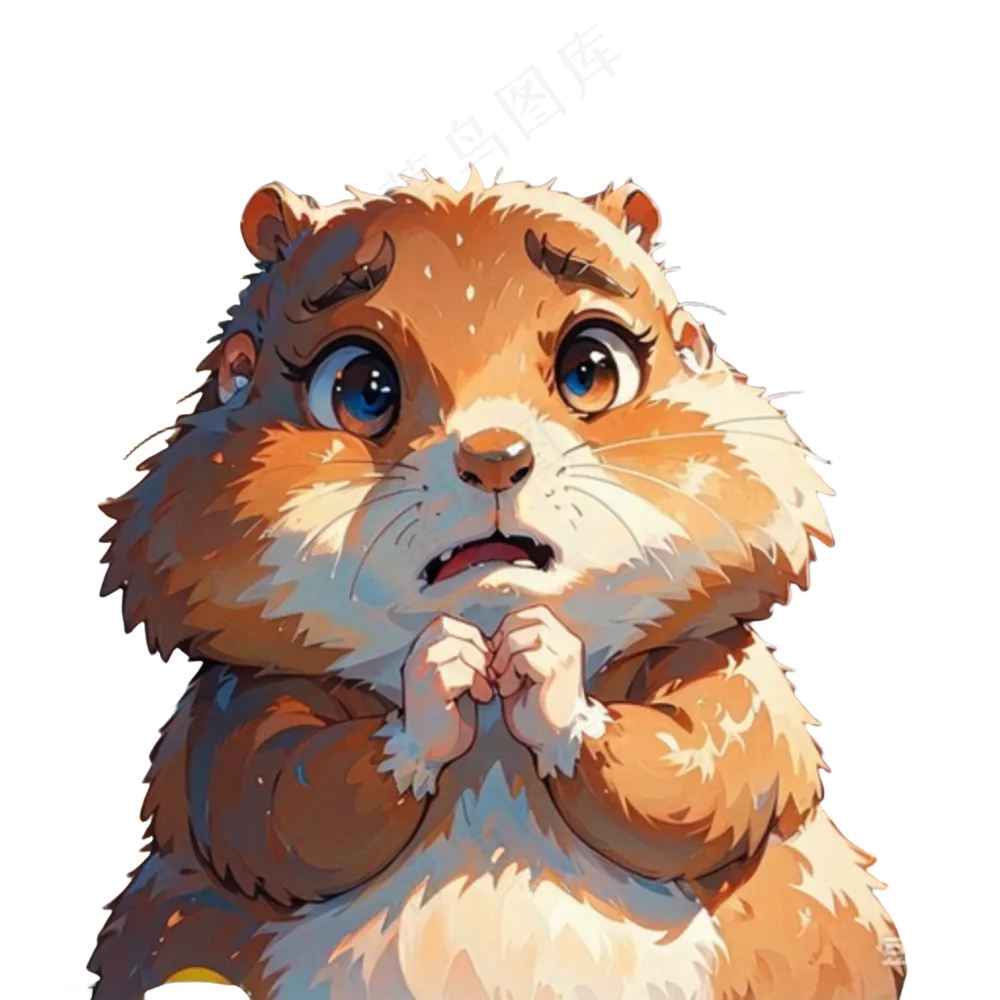   可爱土黄色卡通卡皮巴拉免抠图