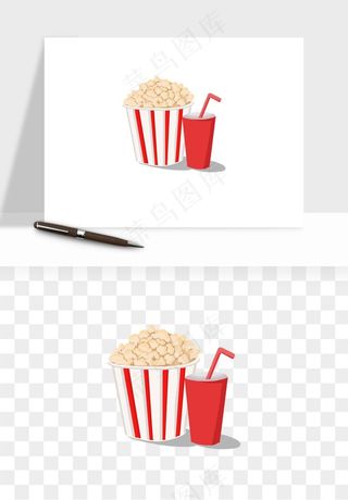 爆米花小吃png免抠