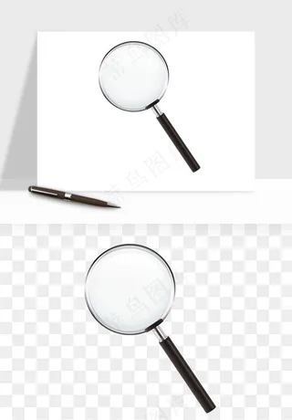 手绘放大镜镜片png免抠