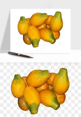 木瓜水果png免抠