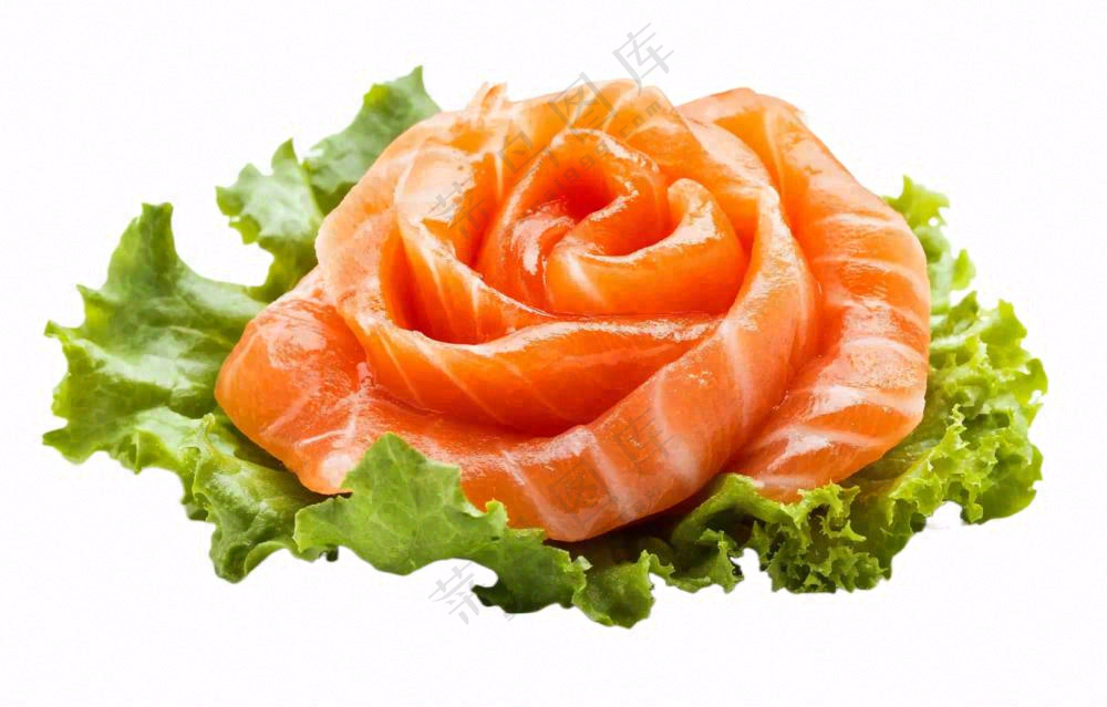 三文鱼刺身食物摄影图免抠