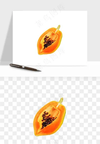 木瓜水果png免抠