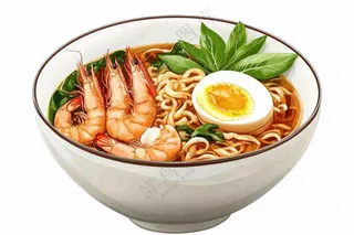 海鲜面插画免抠