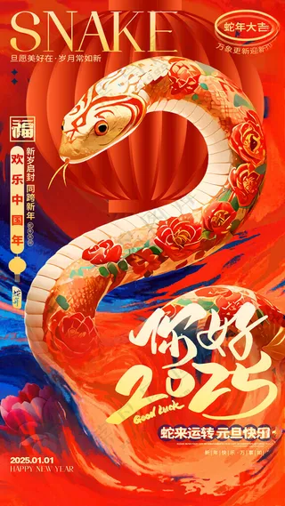 元旦海报2025元旦海报