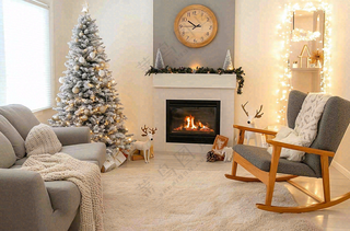 圣诞节室内装饰节日氛围摄影图