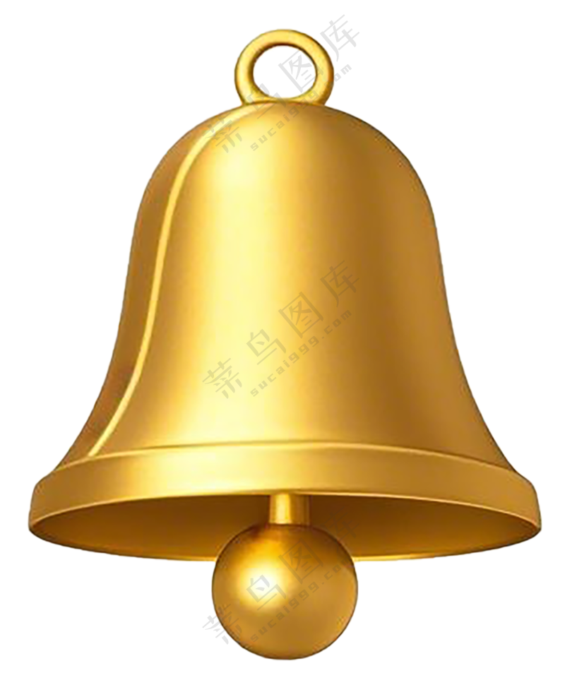 铃铛，图标，黄铜材质，渐进色