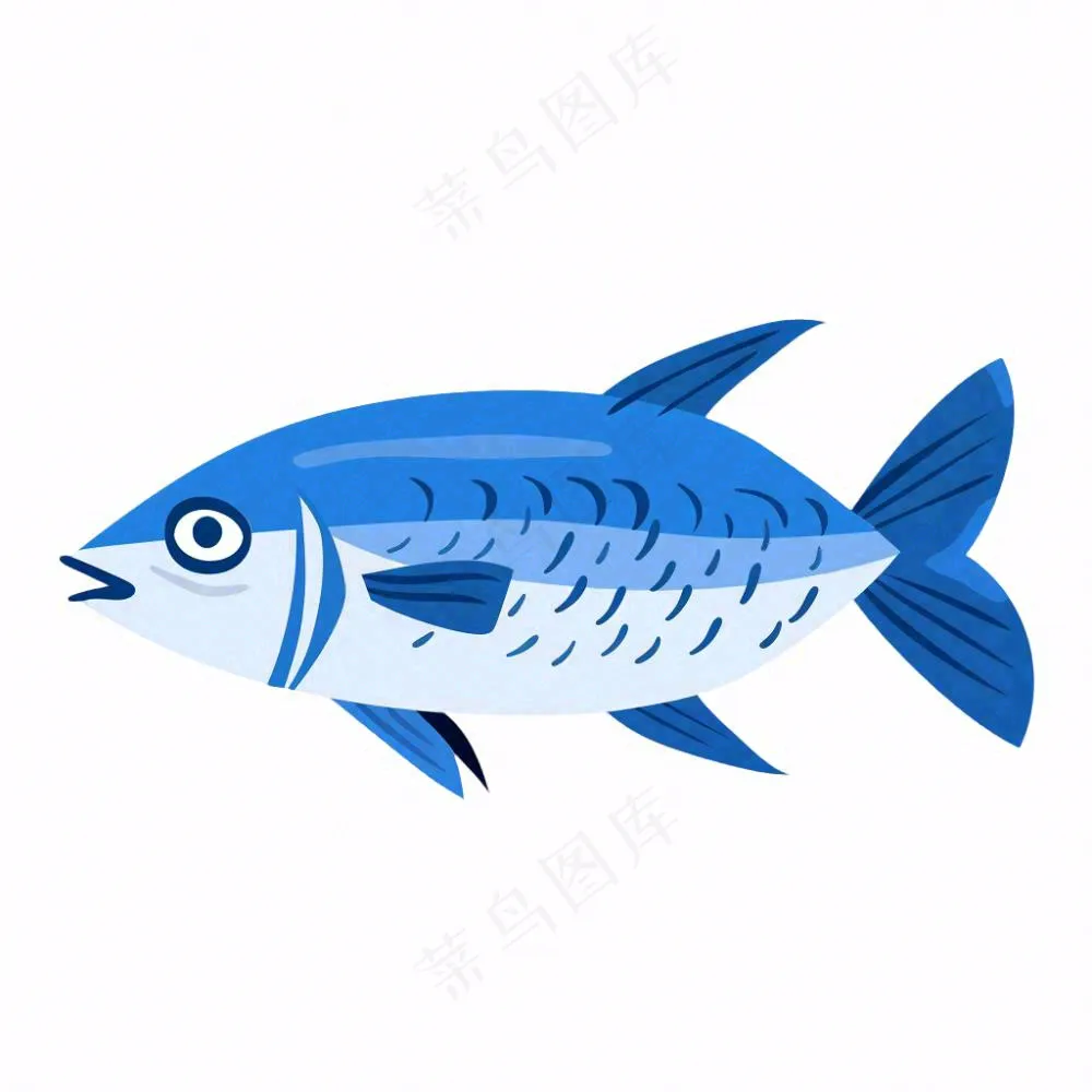 海洋鱼类海鲜卡通插画免抠