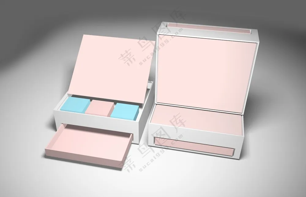 简约清新中秋节月饼礼盒包装psd样机026