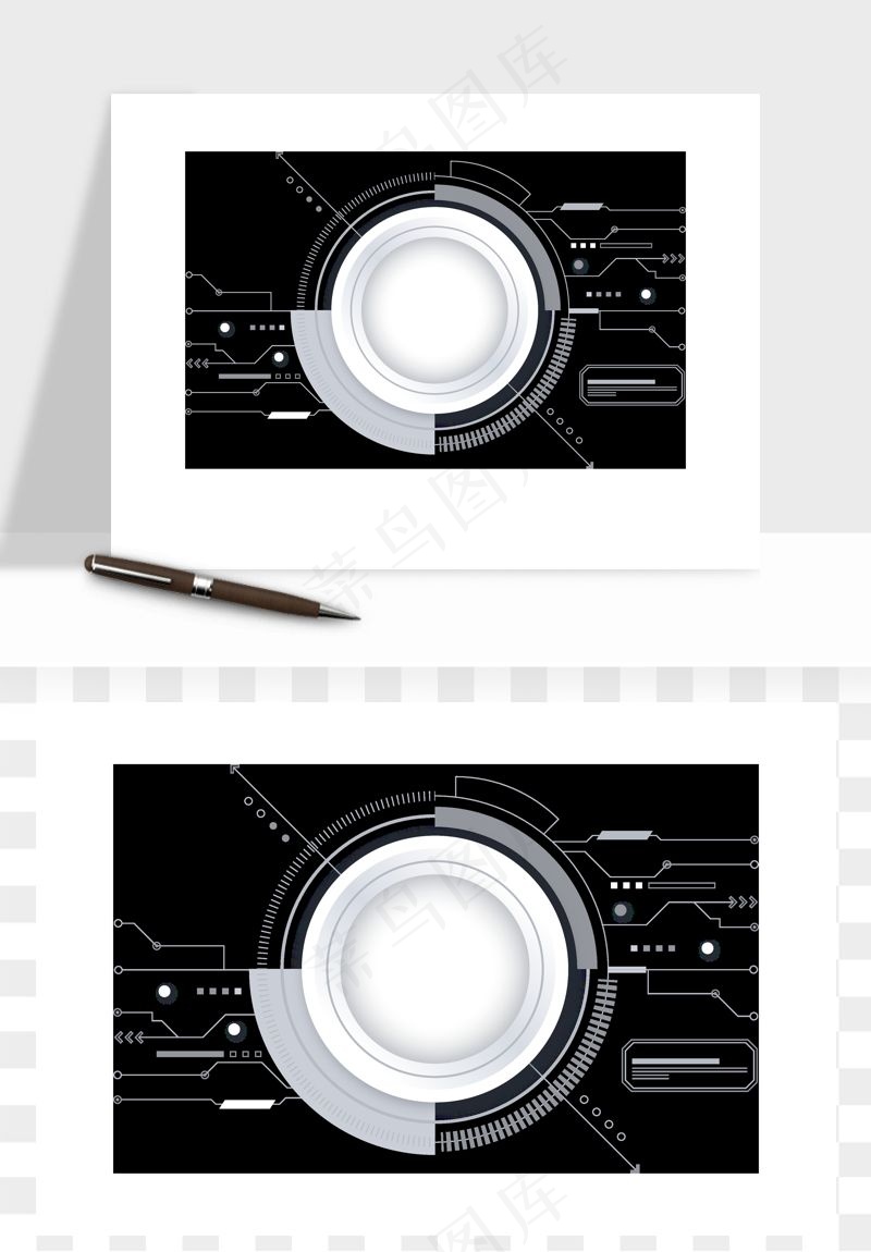 科技几何点线数字装饰png免抠