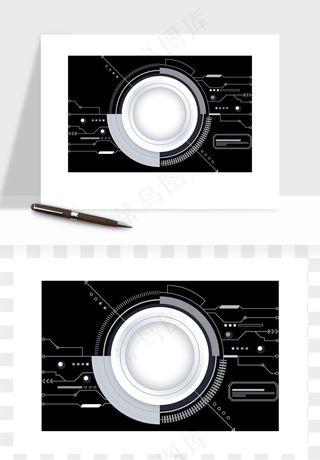 科技几何点线数字装饰png免抠