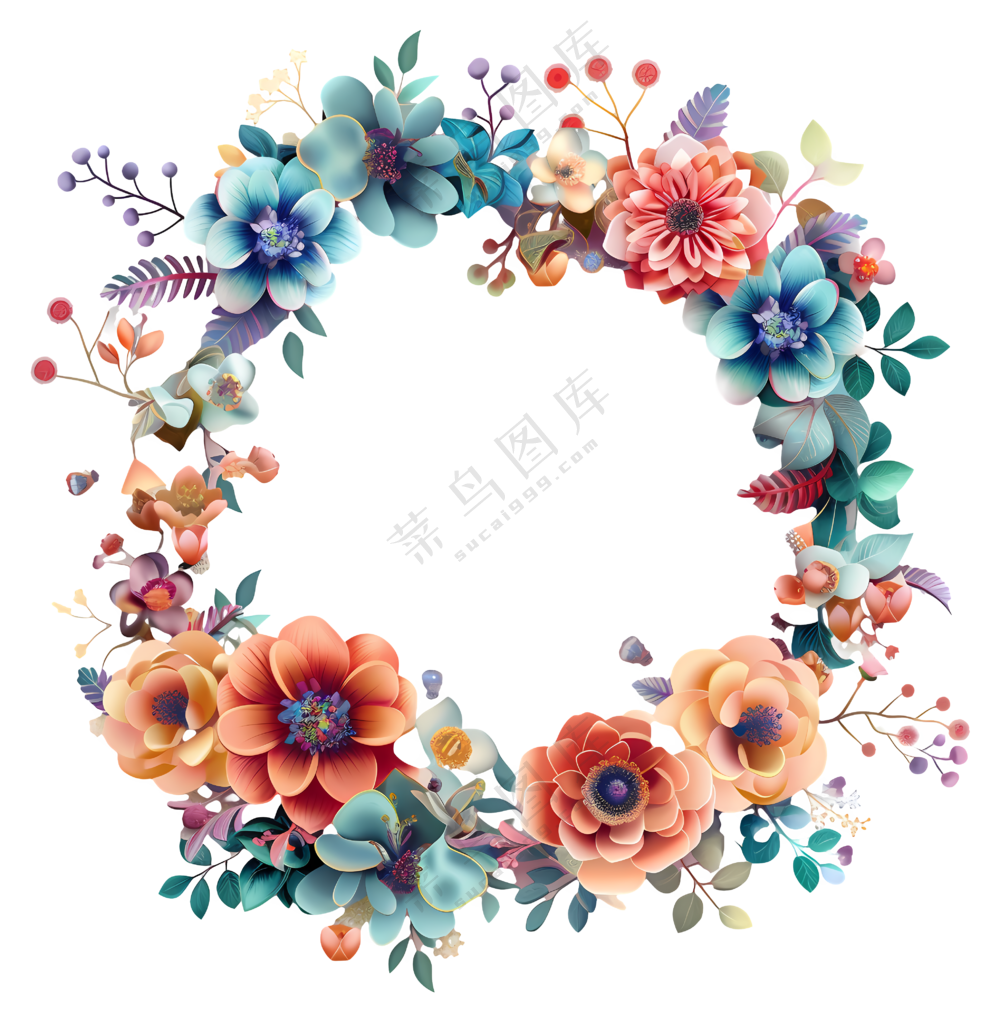 五颜六色的花环