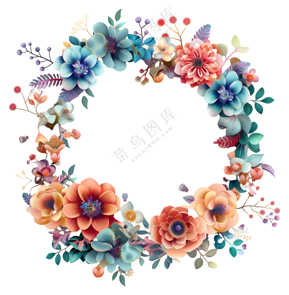 五颜六色的花环
