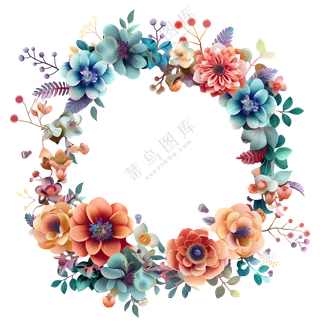 五颜六色的花环