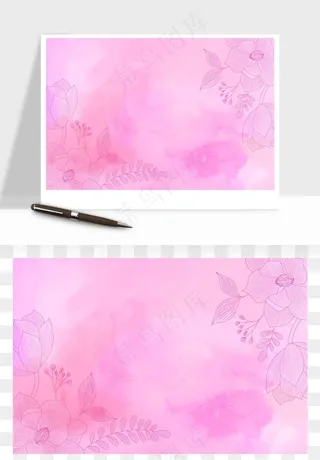 水彩花卉手绘矢量背景