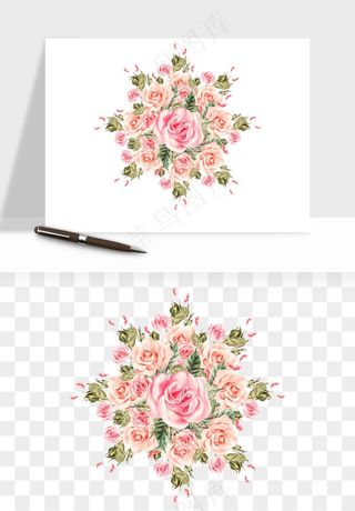 水彩复古花卉png免抠