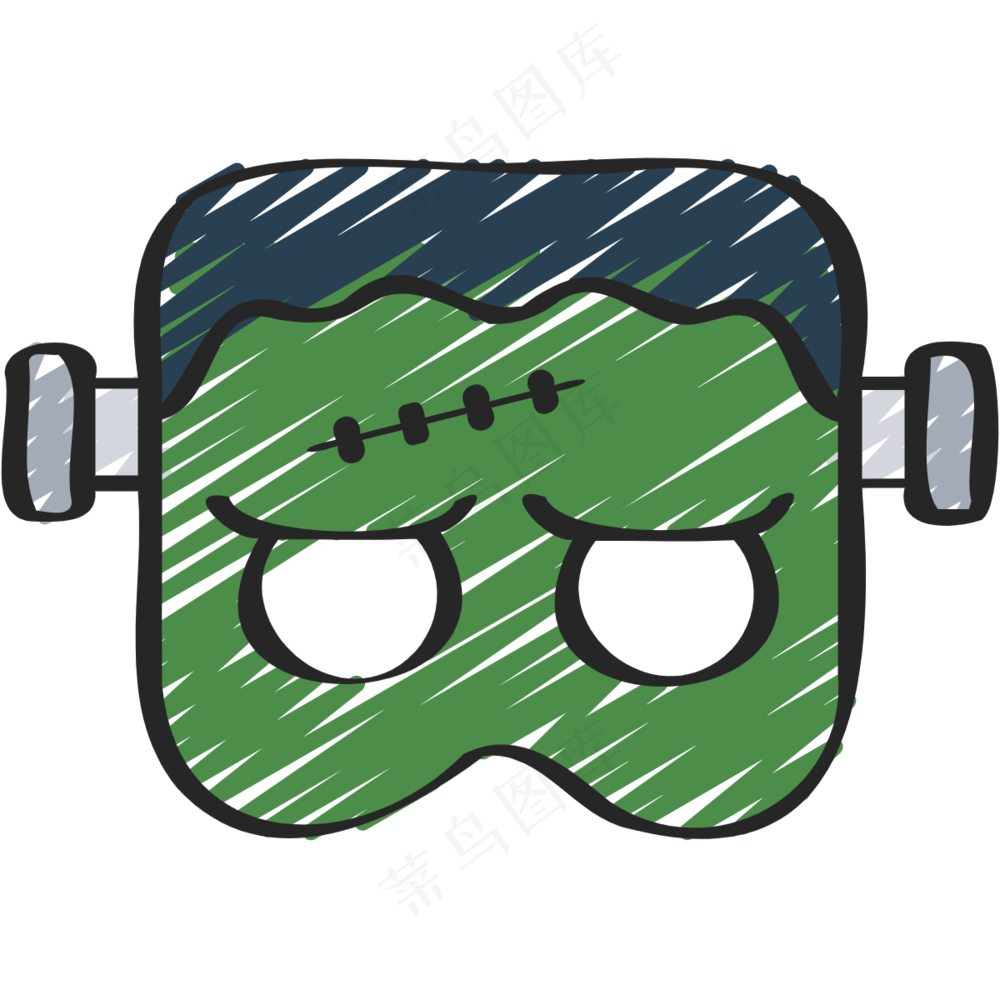 绿巨人面具  铅笔手绘图标icon