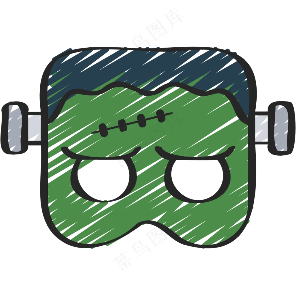 绿巨人面具  铅笔手绘图标icon