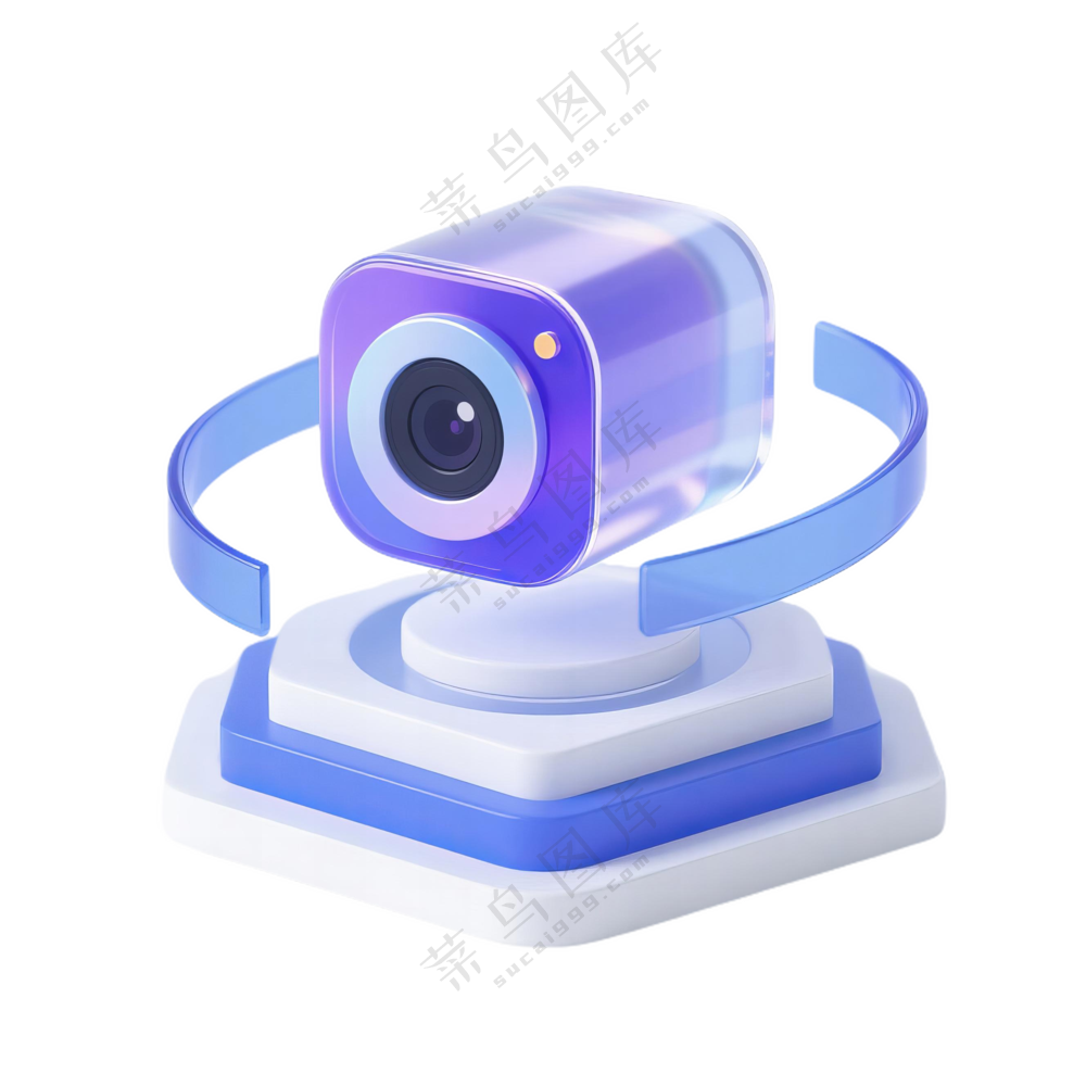 3D镜头_科技感纯净3D风格图标免抠PNG素材