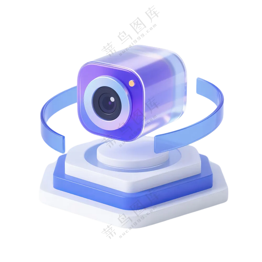 3D镜头_科技感纯净3D风格图标免抠PNG素材