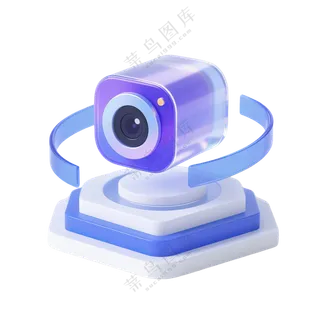 3D镜头_科技感纯净3D风格图标免抠PNG素材
