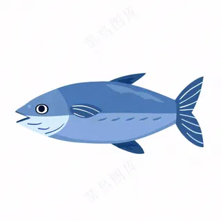 海洋鱼类海鲜卡通插画免抠