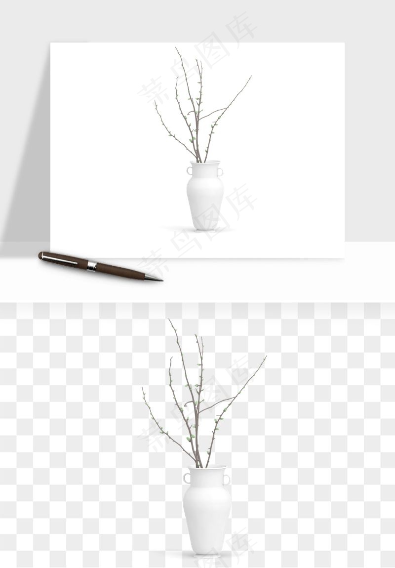 花瓶摆件花艺png免抠图