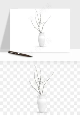 花瓶摆件花艺png免抠图