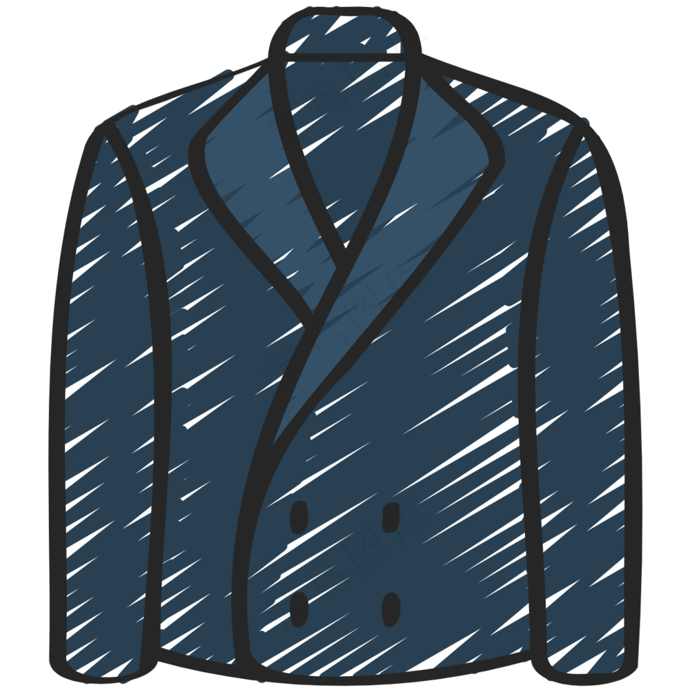 深色西装 铅笔手绘图标icon