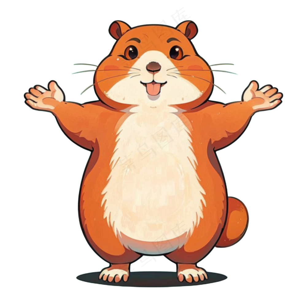 土黄色卡通松鼠免抠图