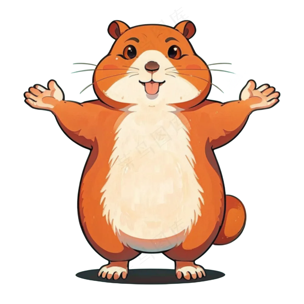 土黄色卡通松鼠免抠图