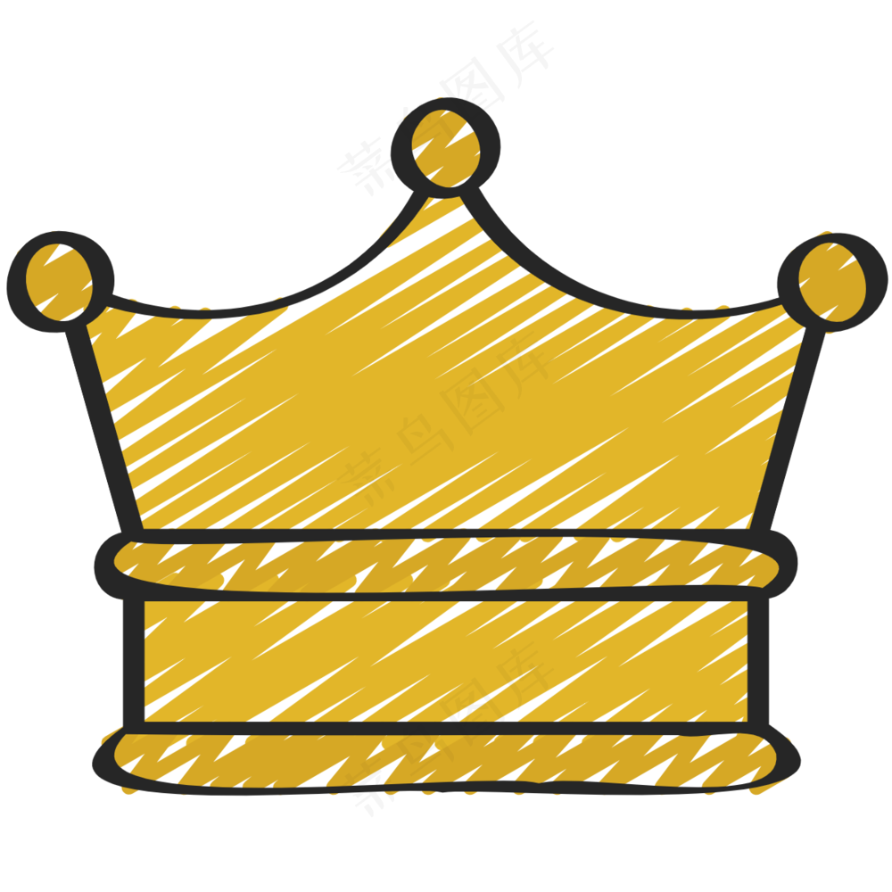 金色皇冠 铅笔手绘图标icon