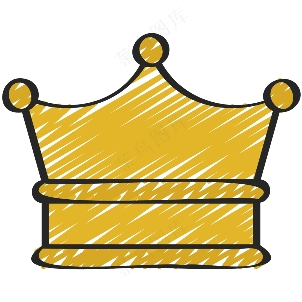 金色皇冠 铅笔手绘图标icon
