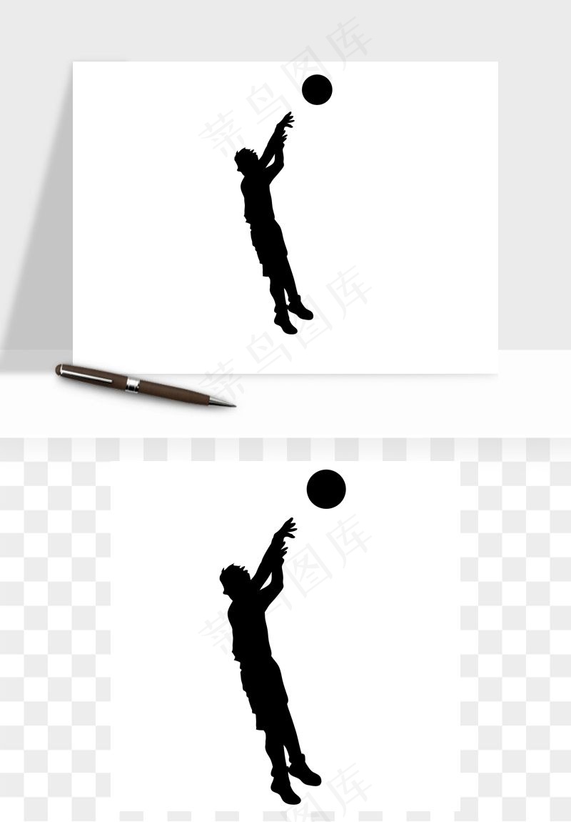 篮球运动人物剪影矢量