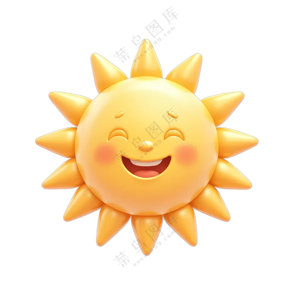 一个微笑的太阳表情符号
