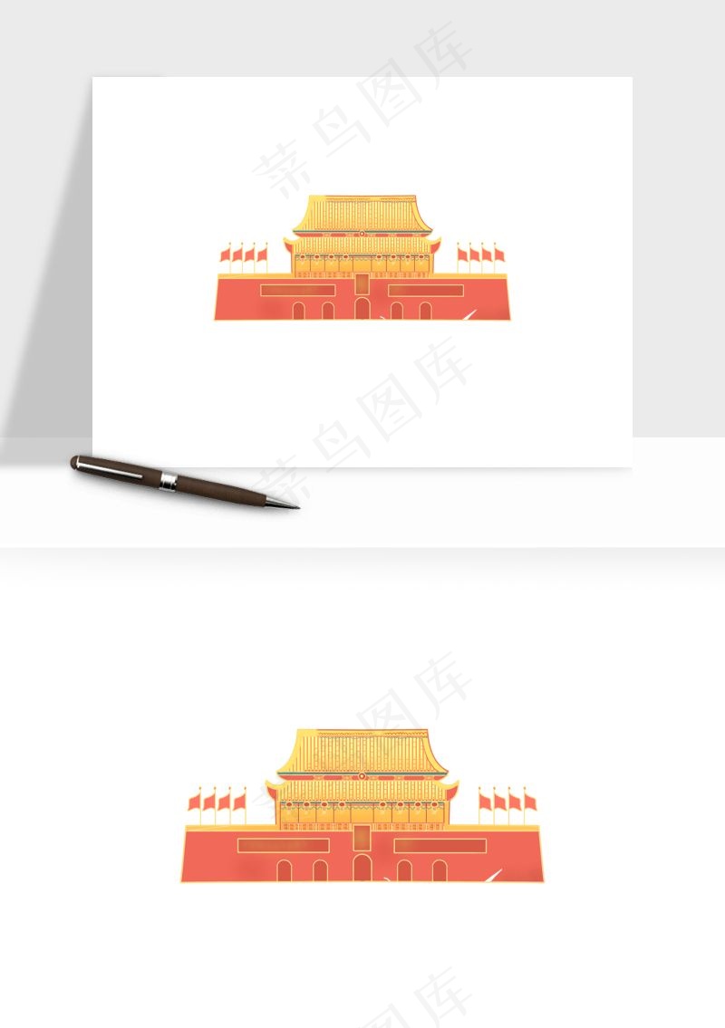 国潮风古建筑古楼古塔鼓楼psd,png免抠图